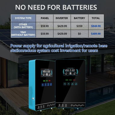 Inversor Solar Híbrido Y&H 4000W 24V a 110V Onda Pura con MPPT 140A – Pantalla Táctil y Funcionamiento Sin Batería - 5/8