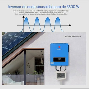 Inversor solar híbrido SRGFTS ECO-LV3.6KWPLUS de 24V con MPPT y onda pura - 3/3