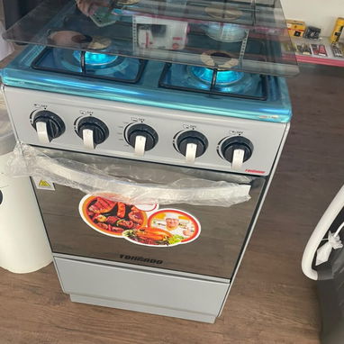 Cocina con Horno Tornado 4 Hornillas | Tapa Cristal | $250 USD Con Transporte, Garantía y Factura | Gris Plateado Sin Ma - 2/2