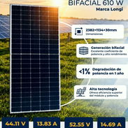 ✨ PANEL SOLAR LONGI 610 W✨ ☀️ generación bifacial ✅ Amperaje: 14.69 A ✅ Voltaje: 44.11V 🛡️ Garantía: 🚚 ENVÍO GRATIS - Img 57682129