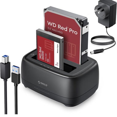 DOCKING EXTERNOS DE 2 BAHÍAS ORICO y SABRENT(65 USD)|HDD 2.5”-3.5”(HASTA 44TB)|USB 3.0 + ALIMENTACIÓN 12V|EN CAJA-NUEVOS - Img 111416206