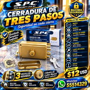 CERRADURA DE TRES PASOS, NUEVA EN SU CAJA CON ENTREGA DE FACTURA. VARIEDAD DE ARTÍCULOS DE FERRETERÍA Y TECNOLOGÍA - Img 57592214