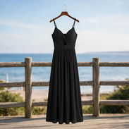 Vestido Maxi de Lino con Cutout Talla XL, Marca Cupshe - Img 57899974