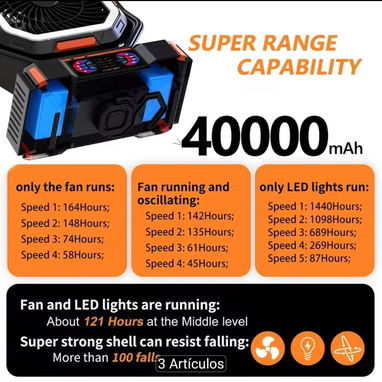 Ventilador recargable F22 de 40000mah - Img 125736682