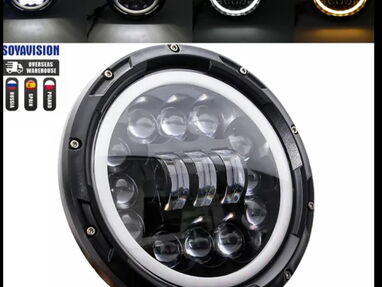 Faros LED redondos universales de 7 pulgadas para autos(americanos, jeep, etc), camiones y motos compatibles. - Img 51643851