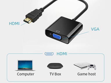 Nuevo ADAPTADOR HDMI-VGA CON CABLE DE AUDIO. CONECTA TU PC CON PUERTO HDMI A UN MONITOR CON CABLE VGA - Img 45952153