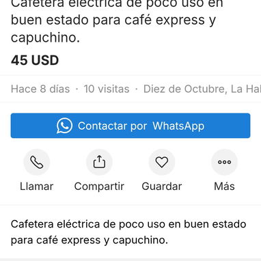 REBAJA Cafetera eléctrica de poco uso en buen estado para café express y capuchino. - Img 125001227
