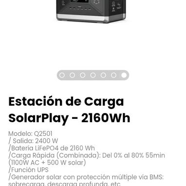 Estación de Carga SolarPlay - 2160Wh. Modelo: Q2501 - 6/6