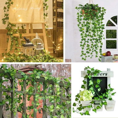 Enredaderas artificiales excelentes para decorar negocios, bodas, eventos, espacios interiores o exteriores. 12 tiras de - Img 102839522