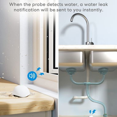 Detector inteligente de fugas de agua, sensor de agua WiFi compatible con Apple HomeKit, SmartThings, IP67 impermeable c - Img 123465503