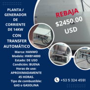 4 SE VENDE PLANTA / GENERADOR DE CORRIENTE DE 14KW Con Transfer Automático - Img 45156210