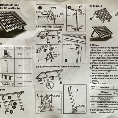 SOPORTE AJUSTABLE PARA PANEL SOLAR - 3/3
