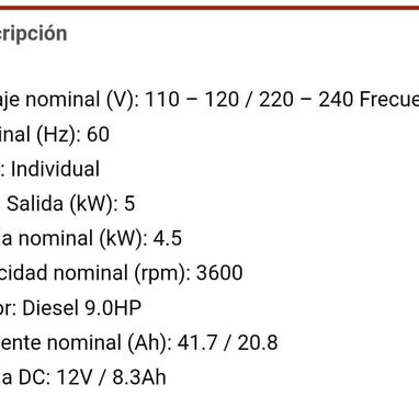Planta Diésel Saco 5kw - Img 122999173