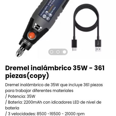 Dremel inalámbrico 35W - 361 piezas(copy). Para trabajar diferentes materiales. Nuevo - Img 106646395
