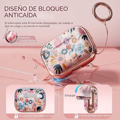 馃崁Funda floral para AirPods Pro 3 (2025) con soporte, llavero y kit de limpieza馃崁 - Img 123181035