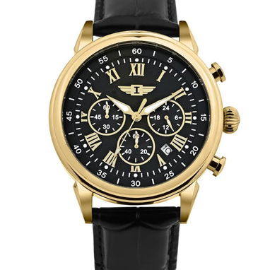 Reloj INVICTA cronógrafo 90242-003 Cuarzo Japonés, Caja 44mm en ORO ROSA y manillas de cuero legítimo negras - Img 126180845