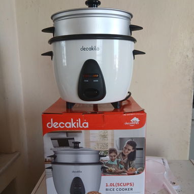 Combo de electrodomésticos 3 en 1 (plancha para cocinar+arrocera con vaporera (1 Lt) + ventilador de pared 16" - 2/4