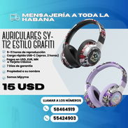 🎧 AUDÍFONOS SY-T12 ESTILO GRAFITI 🎧  💥 Precio: 15$ - Img 55164235