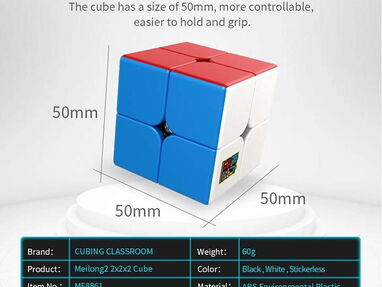 Cubo de Rubik 2x2 Moyu Meilong de velocidad - Puzle de calidad - Img 39593045