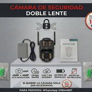 Cámara de Seguridad doble lente con respaldo de batería - Img 55807916