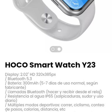 HOCO Smart Watch Y23. Múltiples modos deportivos: correr, ciclismo, conteo de pasos, calorías, distancia - Img 121291285