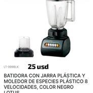 Batidora con jarra plastica y moledor de especie plastico,con 8 velocidades de color negro - Img 55869551