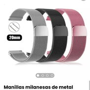 Manilla metálica milanesa 20mm/ Manillas milanesas para relojes inteligentes/ Manillas para Smart watch - Img 41025861