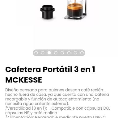 Cafetera Portátil 3 en 1 MCKESSE. Incluye: cable de carga, cuchara y manual - Img 124355463
