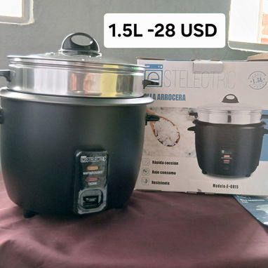 olla Arrocera Negra y Gris 1.5L Estelectric con vaporera - 2/2