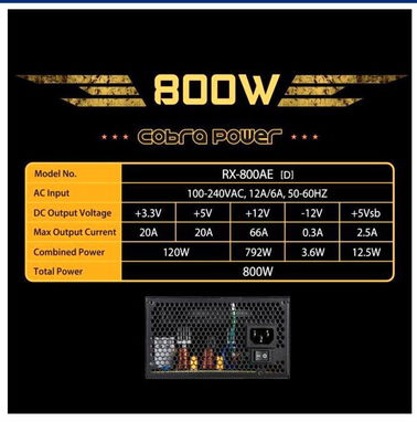PSU RAIDMAX COBRA 800W 80PLUS GOLD [NEW] - Img 85782492