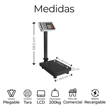Pesa de pie, báscula de pedestal de 150kg. Nueva - Img 99655077