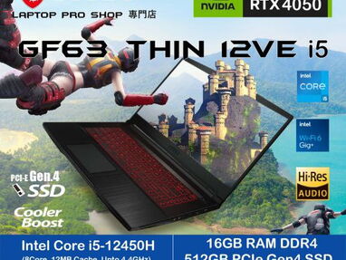 #####Laptop Gaming MSI GF63 Core i5 (8/512gb) RTX 4050 nuevas selladas - Img main-image