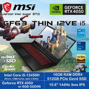 #####Laptop Gaming MSI GF63 Core i5 (8/512gb) RTX 4050 nuevas selladas - Img 44823320