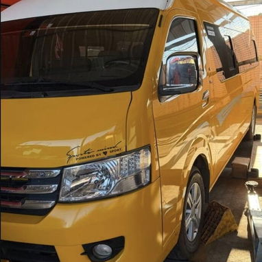 Minibús Foton de 19 plazas para ciudad, autobús escolar diésel con motor Cummins y techo alto - 4/5