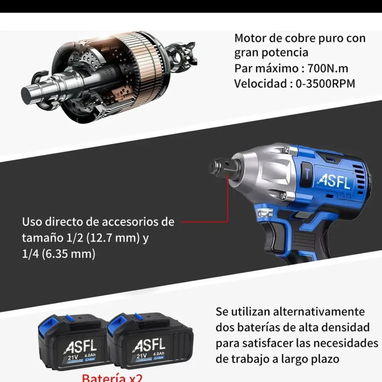 Torito llave de impacto inalámbrica eléctrica pistola taladro - Img 121213002
