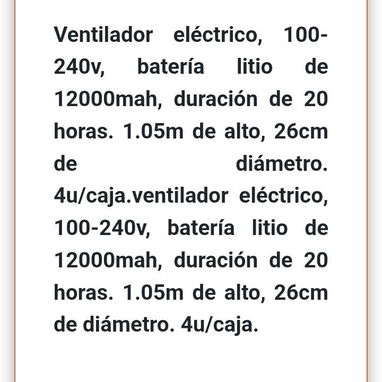 Ventilador eléctrico 100-240v,Batería de Litio 12000mah - Img 121554062