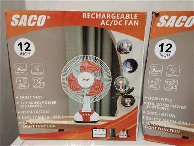 Ventilador recargable de 12 pulgadas  con panel solar yv2 bombillos recargables - Img main-image