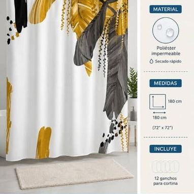 Cortina de Baño Impermeable – Diseño Exclusivo  💰10 usd  🚿 Dale un toque moderno y elegante a tu baño - 3/4