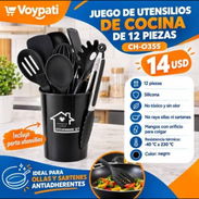 JUEGO DE UTENSILIOS DE COCINA DE 12 PIEZAS NEGROS CH-O355 - Img 58001104