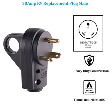 Enchufe Nema TT30 de 30A y 125V Macho para Generador Eléctrico/ Toma de Fuerza Espiga TT-30P para Plantas / 55919946 - Img 92158930