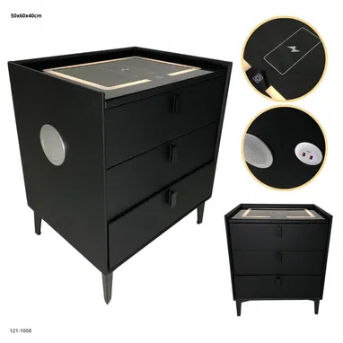 🔖Elegante mesa de noche de diseño minimalista y funcional de 3 gavetas - Img 122806101