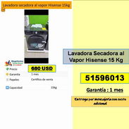 Lavadora Secadora al Vapor Hisense 15 Kg tlf 51596013 Entrega por Mensajeria Costo Adicional Garantia 1 mes - Img 54670543