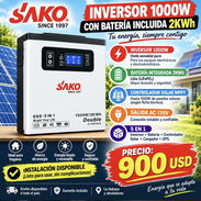 ⚡ Inversor SAKO 1000W con Batería Integrada de 2KWh (5 en 1) 🔋 - Img 57940268