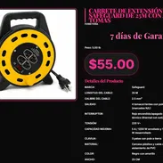 CARRETE DE EXTENSIÓN SAFEGUARD DE 25M CON 4 TOMAS - Img 57283751