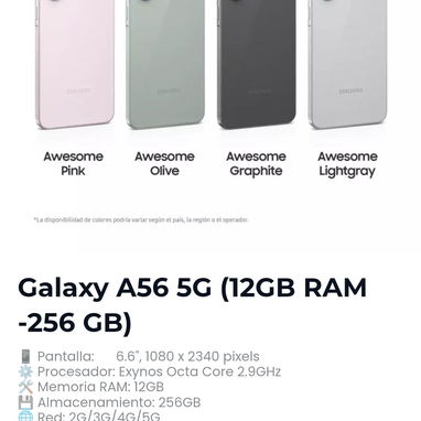 Samsung Galaxy A56 y A57 📲🏪 - 3/5