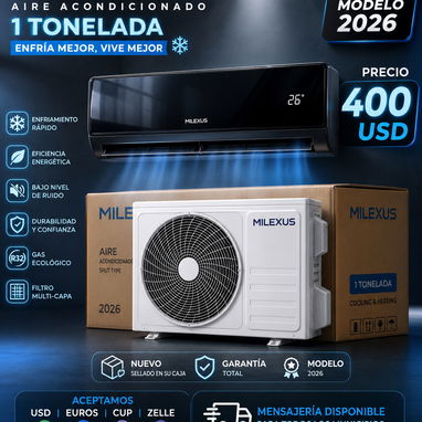 ❄️ AIRE ACONDICIONADO MILEXUS 1 TONELADA 2026 | NUEVO | $400 USD ❄️WhatsApp 53321047 - 2/2