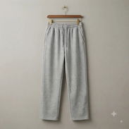 Pantalón de Chándal Holgado de Felpa - Gris Jaspeado (Talla L) Unisex - Img 57879538