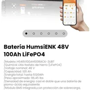 Batería HumsiENK 48V 100Ah LiFePO4.Módulo BMS integrado,con protección de sobrecarga, descarga excesiva, cortocircuito - Img 57059771