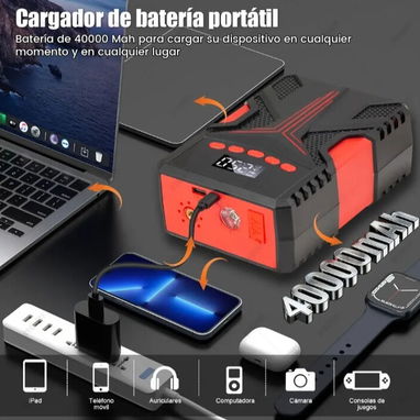 Arrancador de bateria y compresor portatil para neumaticos y otros - Img 122964087