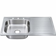 FREGADERO DE ACERO INOXIDABLE CON ESCURRIDOR A LA DERECHA - Img 58418255